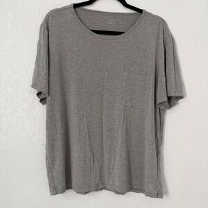 Cozy Earth Women Bamboo Viscose Pajama Tee Short Sleeve Pocket T-Shirt Grey L